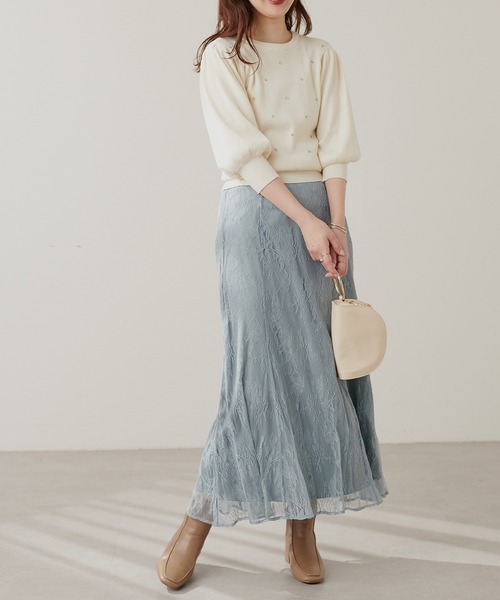 IENA Fluffy Woolレーススカート ナチュラル　新品タグ付き試着のみ Fluffy Wool レーススカート | イエナ(IENA) | マルイウェブチャネル