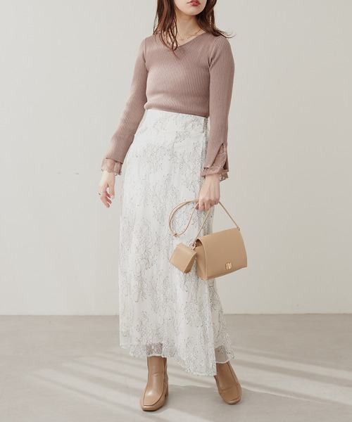 セール】osono長さ変えれるレーススカート（スカート）｜natural