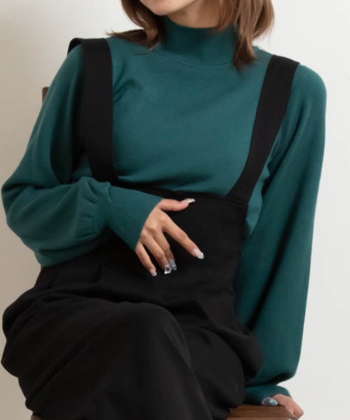 attiree(アティレー)の「【なめらかカシミヤタッチ】ハイネックボリュームスリーブニットトップス(ニット/セーター・レディース・ブラック/レッド/ブルー/グリーン/アイボリー/ライトベージュ/グレイッシュベージュ/ブラウン/ピンク・SMALL/MEDIUM/LARGE)」の7枚目の写真
