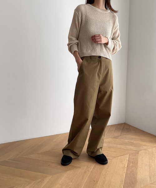 CANAL JEAN（キャナルジーン）の「El mar　リブクロップドニット（ニット/セーター・レディース・ネイビー/ベージュ・ONE SIZE）」の8枚目の写真