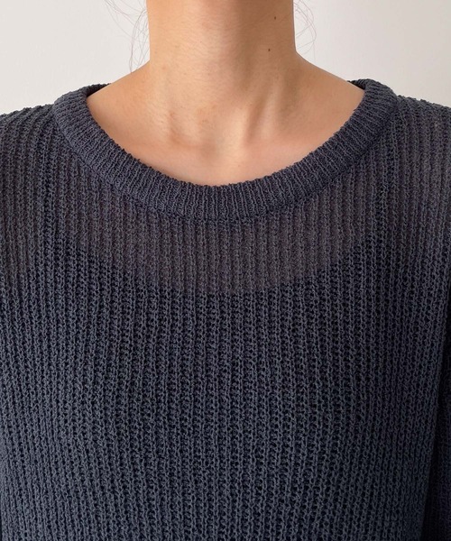 CANAL JEAN（キャナルジーン）の「El mar　リブクロップドニット（ニット/セーター・レディース・ネイビー/ベージュ・ONE SIZE）」の12枚目の写真