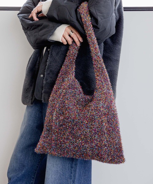 LEPSIM（レプシィム）の「ラメニットワンショルダーバッグ　971111（ショルダーバッグ・レディース・カラフル/ブラック/シルバー/ゴールド・ONE SIZE）」の5枚目の写真