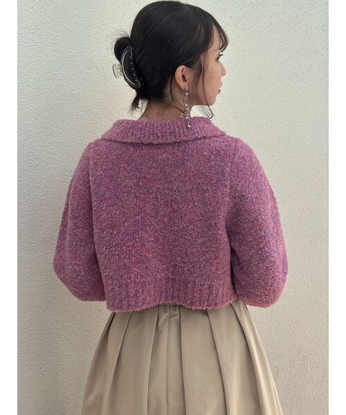 dazzlin（ダズリン）の「ショートブークレカーディガン（カーディガン/ボレロ・レディース・オフホワイト/チャコールグレー/ピンク・FREE）」の18枚目の写真