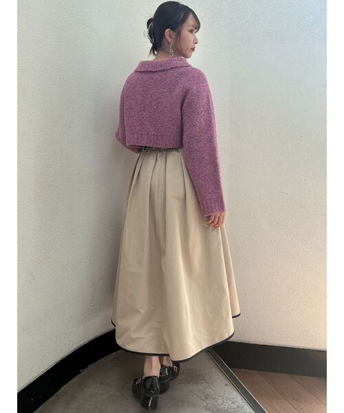 dazzlin（ダズリン）の「ショートブークレカーディガン（カーディガン/ボレロ・レディース・オフホワイト/チャコールグレー/ピンク・FREE）」の20枚目の写真