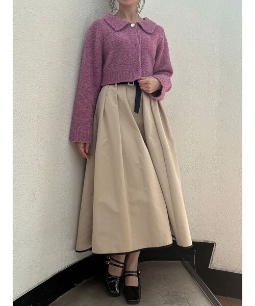 dazzlin（ダズリン）の「ショートブークレカーディガン（カーディガン/ボレロ・レディース・オフホワイト/チャコールグレー/ピンク・FREE）」の21枚目の写真