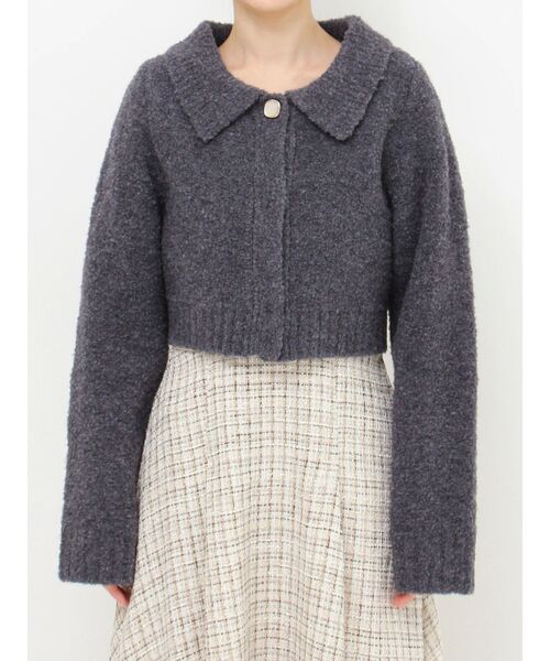 dazzlin（ダズリン）の「ショートブークレカーディガン（カーディガン/ボレロ・レディース・オフホワイト/チャコールグレー/ピンク・FREE）」の22枚目の写真
