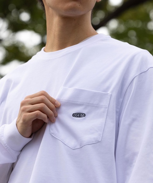 KEEN(キーン)の「OC/RP POCKET BIG LS TEE HOOD / オーシーアールピー ポケット ビッグ ロング スリーブティー フッド(Tシャツ/カットソー・メンズ・ホワイト・XL/L/S/M)」の6枚目の写真