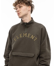 ELEMENT メンズ UNIV HALF トレーナー 【2023年秋冬モデル】/エレメントアーチブランドロゴヘビーウェイトハーフZIPオーバーサイズトレーナー