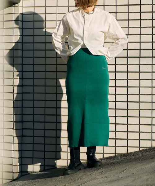 DISCUS ATHLETIC(ディスカス アスレチック)の「【 DISCUS ATHLETIC / ディスカスアスレチック 】 スリット ナロー タイトスカート MNY 3487-8470 skirt(スカート・レディース・グリーン/ブラック/オレンジ・LARGE/MEDIUM)」の2枚目の写真
