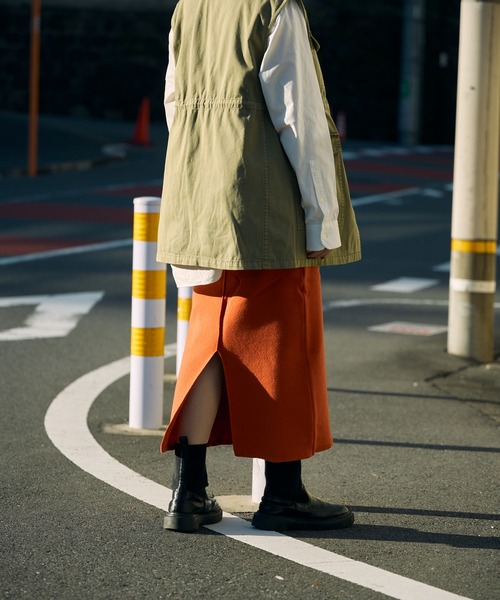DISCUS ATHLETIC(ディスカス アスレチック)の「【 DISCUS ATHLETIC / ディスカスアスレチック 】 スリット ナロー タイトスカート MNY 3487-8470 skirt(スカート・レディース・グリーン/ブラック/オレンジ・LARGE/MEDIUM)」の6枚目の写真