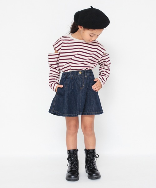 BRANSHES（ブランシェス）の「タック入りシンプルスカート（スカート・キッズ・ベージュ/ネイビー・100/110/120/150/90/130/140）」の9枚目の写真