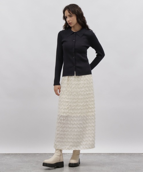 LAKOLE(ラコレ)の「12ゲージリブポロカーディガン / 981604(カーディガン/ボレロ・レディース・ブラック/ライトパープル/オフホワイト・SMALL/MEDIUM)」の10枚目の写真