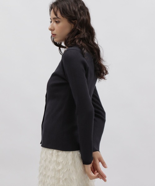 LAKOLE(ラコレ)の「12ゲージリブポロカーディガン / 981604(カーディガン/ボレロ・レディース・ブラック/ライトパープル/オフホワイト・SMALL/MEDIUM)」の13枚目の写真