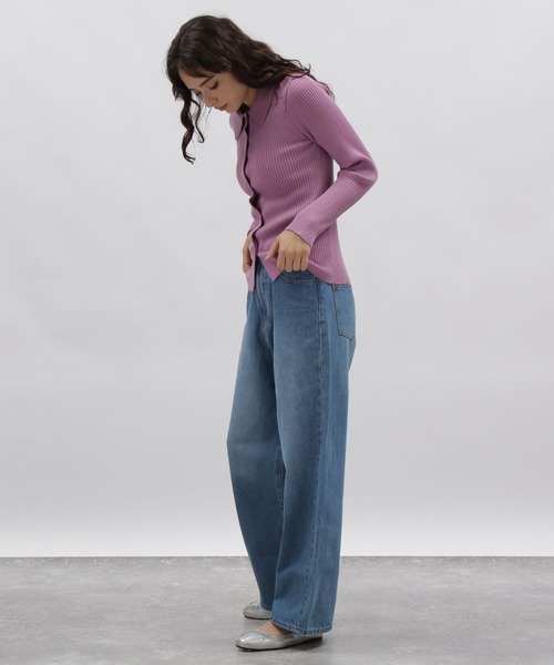 LAKOLE(ラコレ)の「12ゲージリブポロカーディガン / 981604(カーディガン/ボレロ・レディース・ブラック/ライトパープル/オフホワイト・SMALL/MEDIUM)」の16枚目の写真