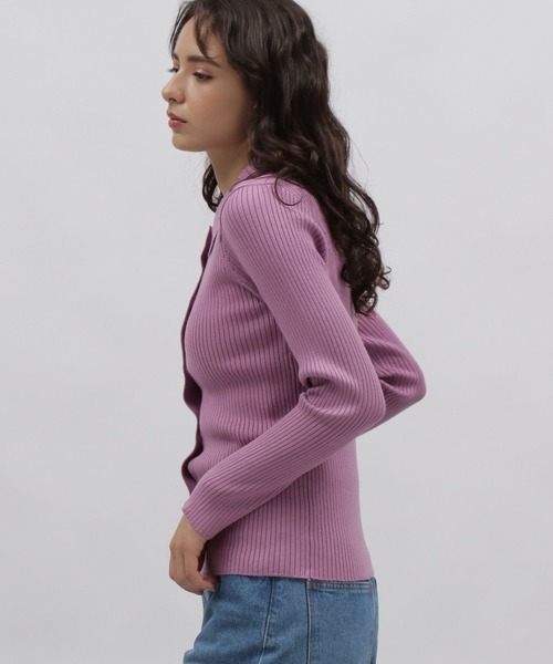 LAKOLE(ラコレ)の「12ゲージリブポロカーディガン / 981604(カーディガン/ボレロ・レディース・ブラック/ライトパープル/オフホワイト・SMALL/MEDIUM)」の18枚目の写真