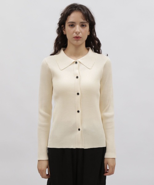 LAKOLE(ラコレ)の「12ゲージリブポロカーディガン / 981604(カーディガン/ボレロ・レディース・ブラック/ライトパープル/オフホワイト・SMALL/MEDIUM)」の20枚目の写真