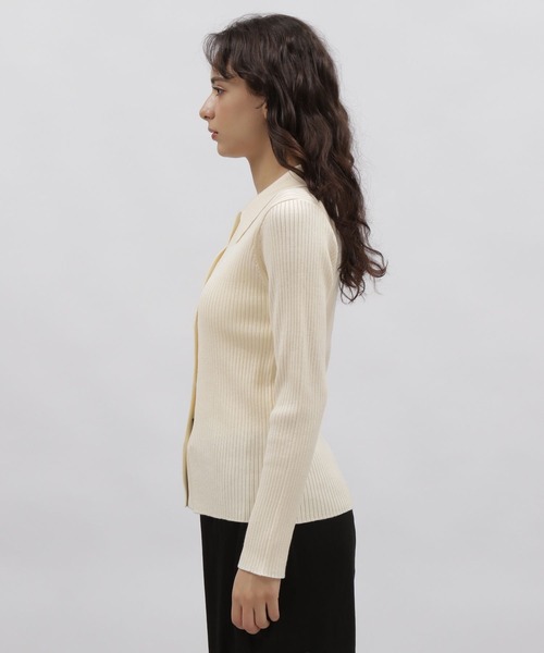 LAKOLE(ラコレ)の「12ゲージリブポロカーディガン / 981604(カーディガン/ボレロ・レディース・ブラック/ライトパープル/オフホワイト・SMALL/MEDIUM)」の21枚目の写真