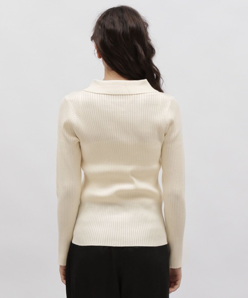 LAKOLE(ラコレ)の「12ゲージリブポロカーディガン / 981604(カーディガン/ボレロ・レディース・ブラック/ライトパープル/オフホワイト・SMALL/MEDIUM)」の22枚目の写真