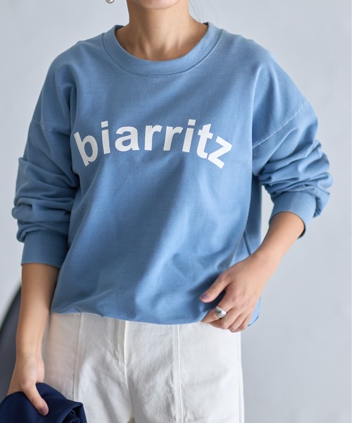 each（イーチ）の「裏毛ロゴプリントスウェット（スウェット・レディース・ネイビー/サックスブルー・FREE）」の2枚目の写真