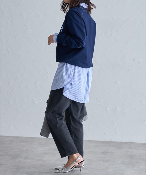 each（イーチ）の「裏毛ロゴプリントスウェット（スウェット・レディース・ネイビー/サックスブルー・FREE）」の22枚目の写真