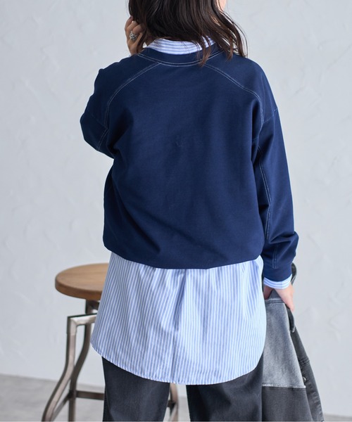 each（イーチ）の「裏毛ロゴプリントスウェット（スウェット・レディース・ネイビー/サックスブルー・FREE）」の18枚目の写真