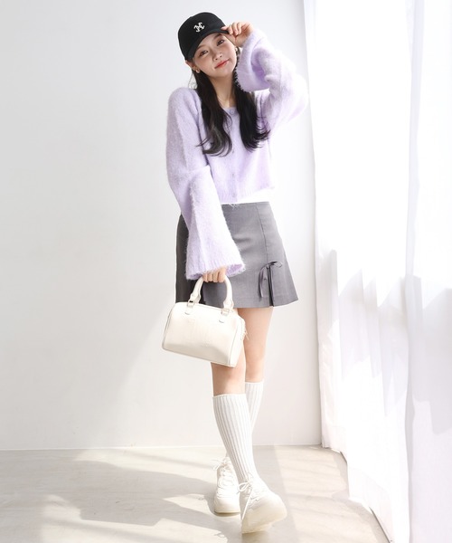 one after another NICE CLAUP（ワンアフターアナザーナイスクラップ）の「エンブレムボストンバッグ（ハンドバッグ・レディース・ブラウン/ブラック/アイボリー・FREE）」の13枚目の写真