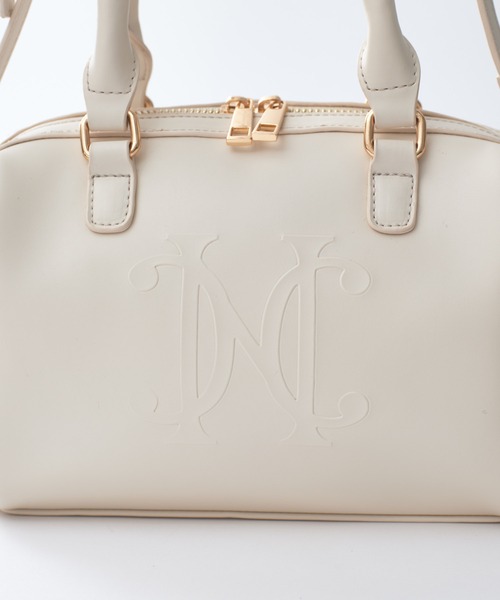 one after another NICE CLAUP（ワンアフターアナザーナイスクラップ）の「エンブレムボストンバッグ（ハンドバッグ・レディース・ブラウン/ブラック/アイボリー・FREE）」の4枚目の写真