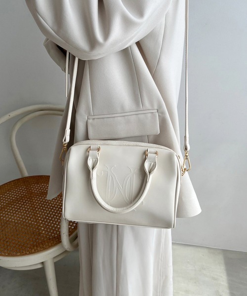 one after another NICE CLAUP（ワンアフターアナザーナイスクラップ）の「エンブレムボストンバッグ（ハンドバッグ・レディース・ブラウン/ブラック/アイボリー・FREE）」の11枚目の写真