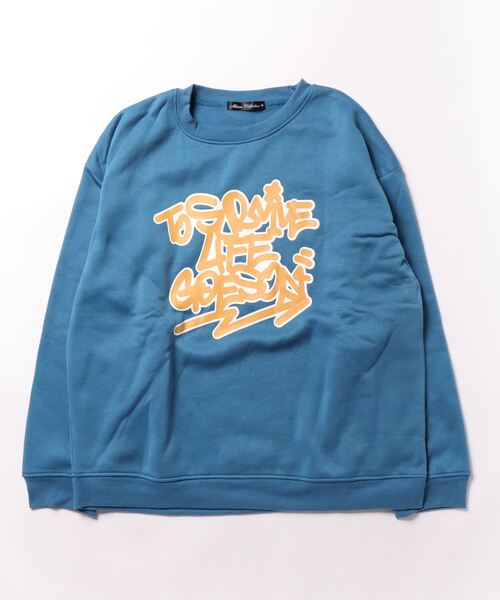STYLEBLOCK(スタイルブロック)の「裏起毛プリントビッグトレーナー(スウェット・メンズ・ブラック系その他/ブラック/ブルー/グレー/ネイビー・M/L/LL)」の5枚目の写真