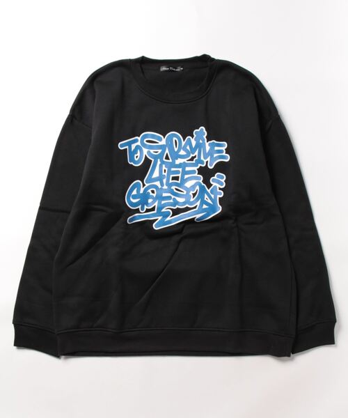 STYLEBLOCK(スタイルブロック)の「裏起毛プリントビッグトレーナー(スウェット・メンズ・ブラック系その他/ブラック/ブルー/グレー/ネイビー・M/L/LL)」の2枚目の写真