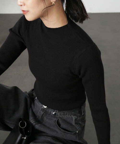 FREE'S MART（フリーズマート）の「◆［洗える］マシンウォッシャブルボトルネックニット（ニット/セーター・レディース・ブラック/ラベンダー/オフホワイト/ホワイト系その他/グリーン・FREE）」の3枚目の写真