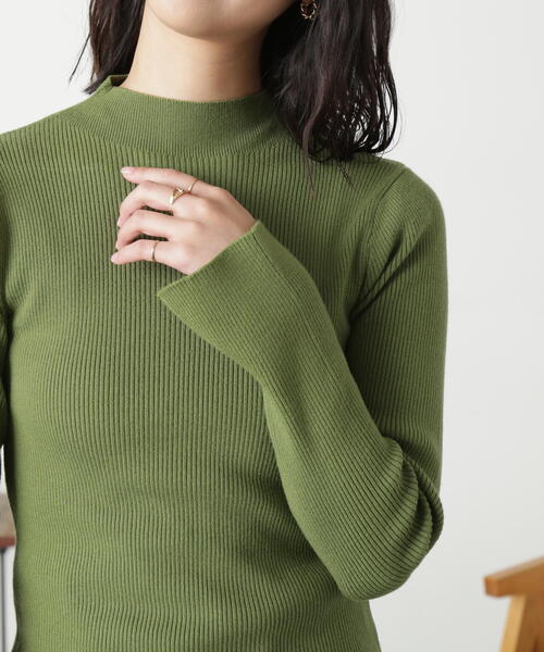 FREE'S MART（フリーズマート）の「◆［洗える］マシンウォッシャブルボトルネックニット（ニット/セーター・レディース・ブラック/ラベンダー/オフホワイト/ホワイト系その他/グリーン・FREE）」の13枚目の写真