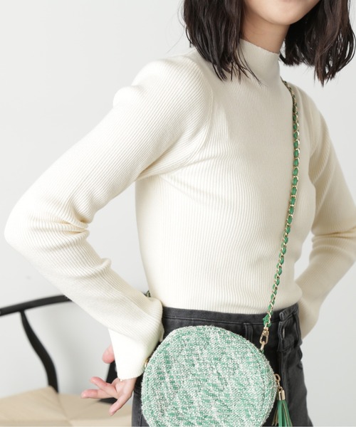 FREE'S MART（フリーズマート）の「◆［洗える］マシンウォッシャブルボトルネックニット（ニット/セーター・レディース・ブラック/ラベンダー/オフホワイト/ホワイト系その他/グリーン・FREE）」の2枚目の写真