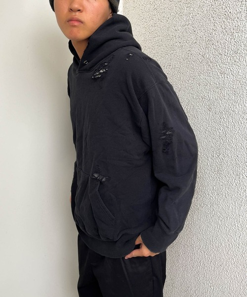 SUNNY SPORTS(サニースポーツ)の「【 GOAT / ゴート 】 worn-out pull hoodie ウォーンアウト プル フーディー パーカー SUY(パーカー・メンズ・オレンジ/ブラック/グレー/ホワイト・LARGE/MEDIUM)」の6枚目の写真