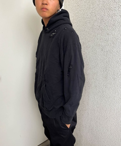 SUNNY SPORTS(サニースポーツ)の「【 GOAT / ゴート 】 worn-out pull hoodie ウォーンアウト プル フーディー パーカー SUY(パーカー・メンズ・オレンジ/ブラック/グレー/ホワイト・LARGE/MEDIUM)」の7枚目の写真