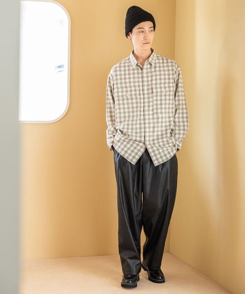 niko and...（ニコアンド）の「TRチェックミリタリーシャツ（シャツ/ブラウス・メンズ・オフホワイト/グレー/パープル・MEDIUM/LARGE）」の11枚目の写真