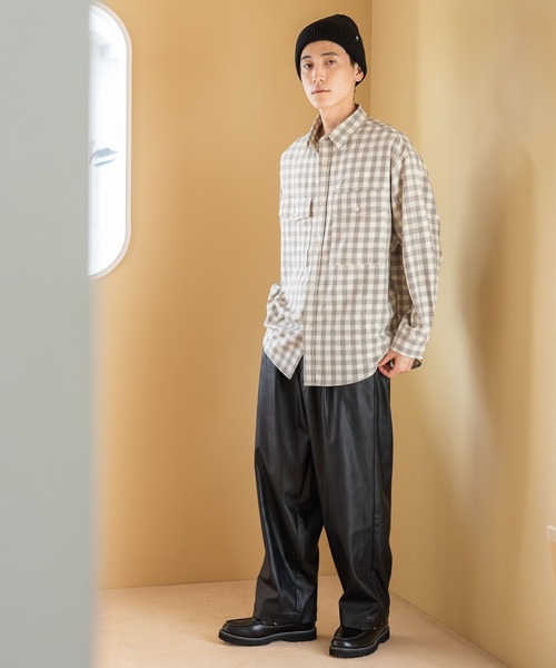 niko and...（ニコアンド）の「TRチェックミリタリーシャツ（シャツ/ブラウス・メンズ・オフホワイト/グレー/パープル・MEDIUM/LARGE）」の13枚目の写真