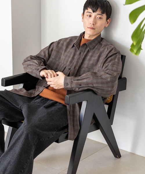 niko and...（ニコアンド）の「TRチェックミリタリーシャツ（シャツ/ブラウス・メンズ・オフホワイト/グレー/パープル・MEDIUM/LARGE）」の20枚目の写真