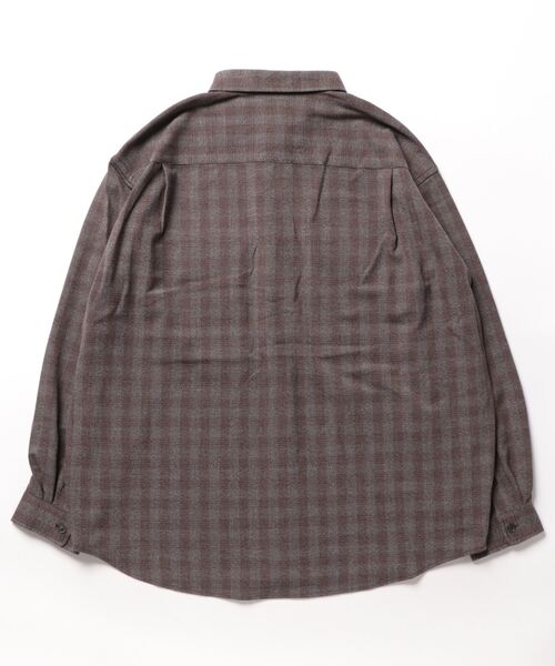 niko and...（ニコアンド）の「TRチェックミリタリーシャツ（シャツ/ブラウス・メンズ・オフホワイト/グレー/パープル・MEDIUM/LARGE）」の4枚目の写真
