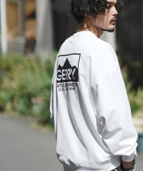GERRY(ジェリー)の「【GERRY】別注 ボックスロゴ プリント スウェット トレーナー(スウェット・メンズ・ホワイト/ブラック/杢グレー・MEDIUM/LARGE/X-LARGE)」の6枚目の写真