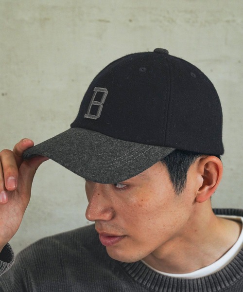 BAYFLOW（ベイフロー）の「メルトンアルファベットCAP（キャップ・メンズ・ブラック/グリーン/グレー・FREE）」の2枚目の写真