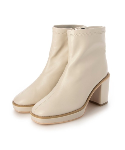 DULCIS REGALO（ドルキス レガロ）の「ElvisLuce(エルビスルーチェ)8cmヒール厚底ストームストレッチボリュームソールショートブーツ（ブーツ・レディース・アイボリー/ブラック・LL/L/M/S）」の19枚目の写真