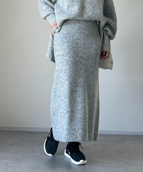 un dix cors（アンディコール）の「畦編みニットスカート（スカート・レディース・チャコールグレー/ライトグレー・FREE）」の18枚目の写真
