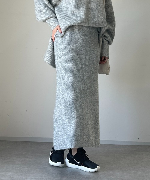 un dix cors（アンディコール）の「畦編みニットスカート（スカート・レディース・チャコールグレー/ライトグレー・FREE）」の19枚目の写真