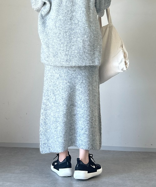 un dix cors（アンディコール）の「畦編みニットスカート（スカート・レディース・チャコールグレー/ライトグレー・FREE）」の17枚目の写真
