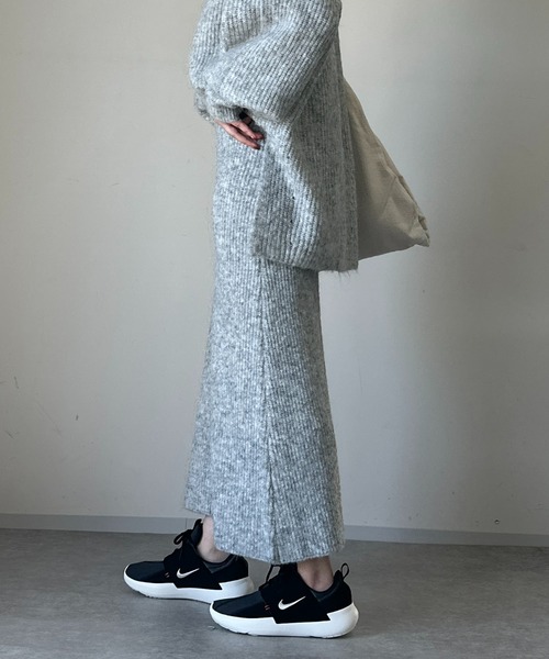 un dix cors（アンディコール）の「畦編みニットスカート（スカート・レディース・チャコールグレー/ライトグレー・FREE）」の16枚目の写真