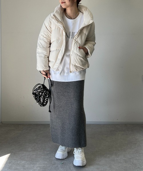 un dix cors（アンディコール）の「畦編みニットスカート（スカート・レディース・チャコールグレー/ライトグレー・FREE）」の12枚目の写真