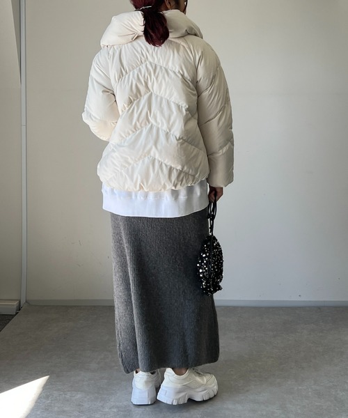 un dix cors（アンディコール）の「畦編みニットスカート（スカート・レディース・チャコールグレー/ライトグレー・FREE）」の11枚目の写真