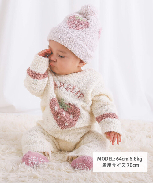 SLAP SLIP BABY(スラップスリップベビー)の「クマイチゴモチーフブークレニットロンパースベビー(70~80cm)(ロンパース・キッズ・ホワイト系その他2/ピンク系その他/オフホワイト/ベージュ・80cm/70cm)」の18枚目の写真