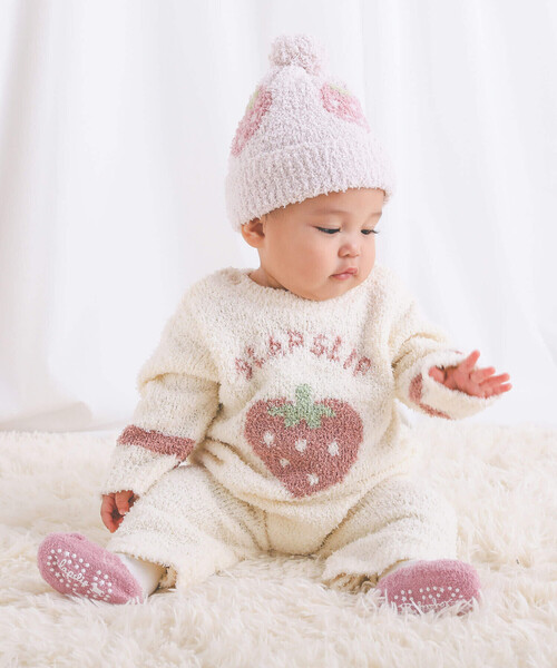 SLAP SLIP BABY(スラップスリップベビー)の「クマイチゴモチーフブークレニットロンパースベビー(70~80cm)(ロンパース・キッズ・ホワイト系その他2/ピンク系その他/オフホワイト/ベージュ・80cm/70cm)」の19枚目の写真